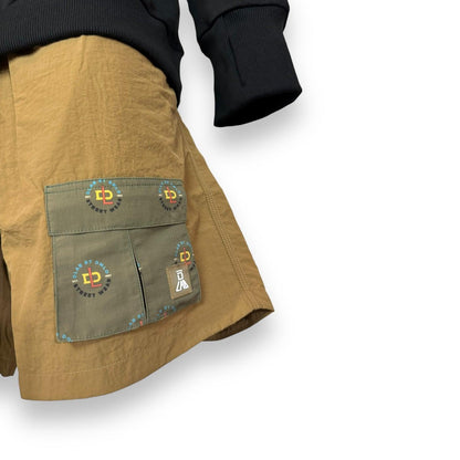 DLAB Hybrid Shorts Brown with Dark Green Sublimated Pocket - DlabStore