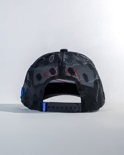PéErre Corduroy/Mesh Pattern Trucker Cap in Black