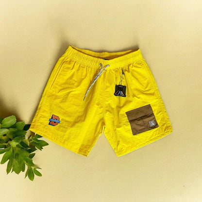 DLAB Hybrid Shorts Yellow with Brown Pocket - DlabStore