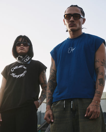 OLATURA Blue/Wash Puff Muscle Tee