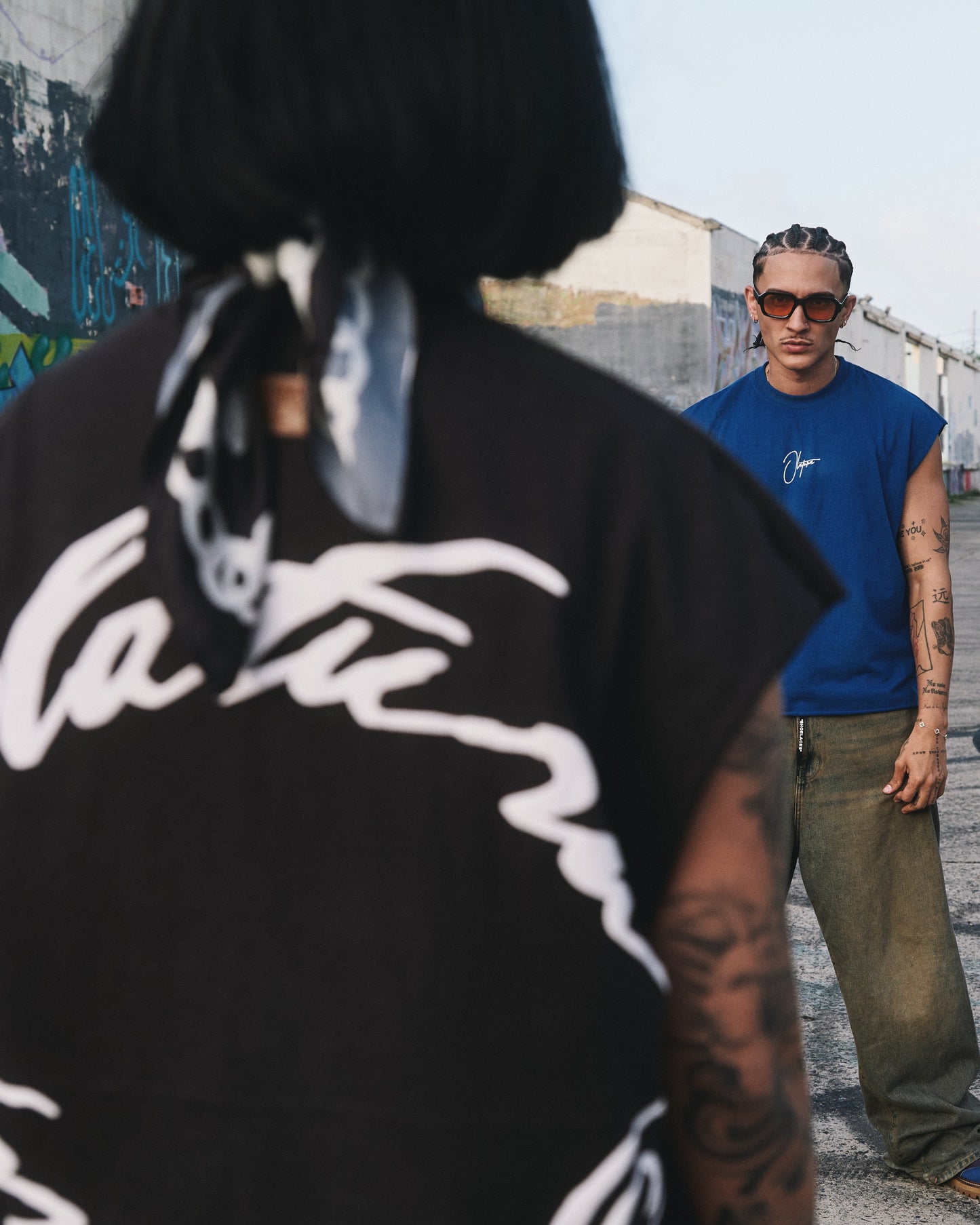 OLATURA Blue/Wash Puff Muscle Tee